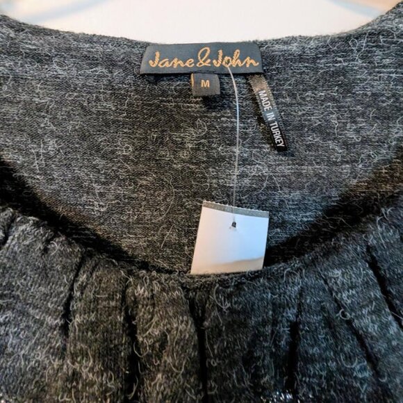 NWT Jane & John Sweater with Taffeta and Vegan Leather Accents Size M - Picture 11 of 11